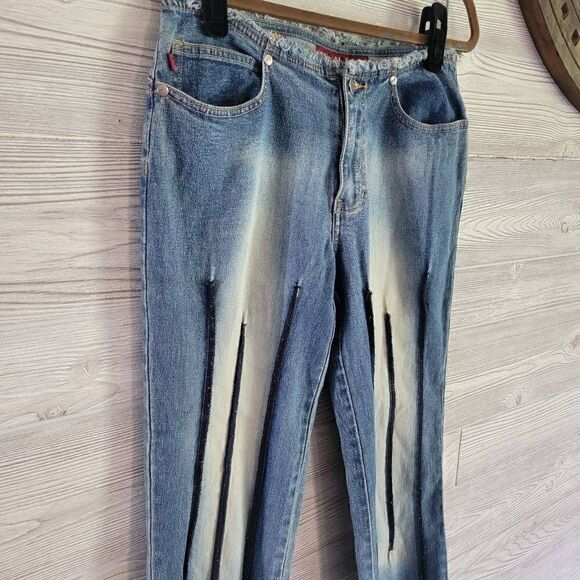 Vintage Y2k YMI Raw Hem Jeans Womens SZ 5 Cropped 2000 Low Rise - Picture 3 of 7